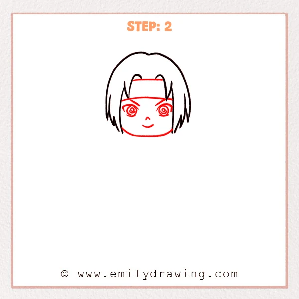 how to draw an itachi uchiha - Step 2